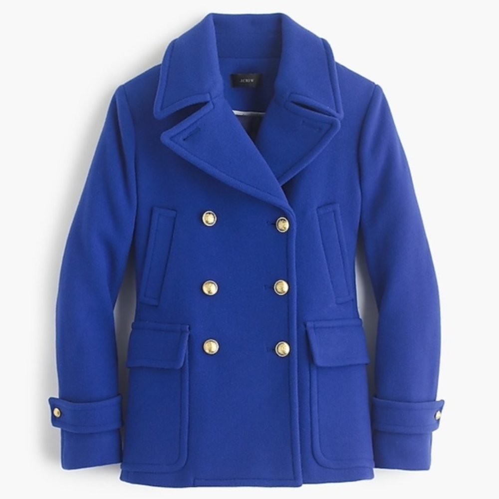 NWOT-0P- J. Crew Stadium-cloth Majesty Peacoat